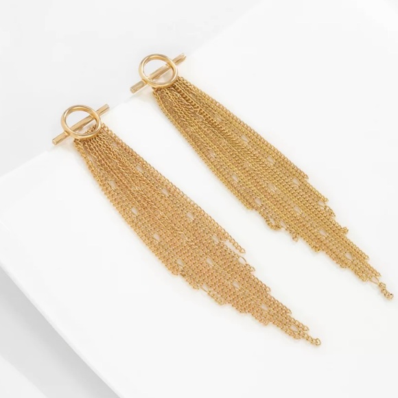 GP Tassel Long Chain Earrings - Picture 2 of 5